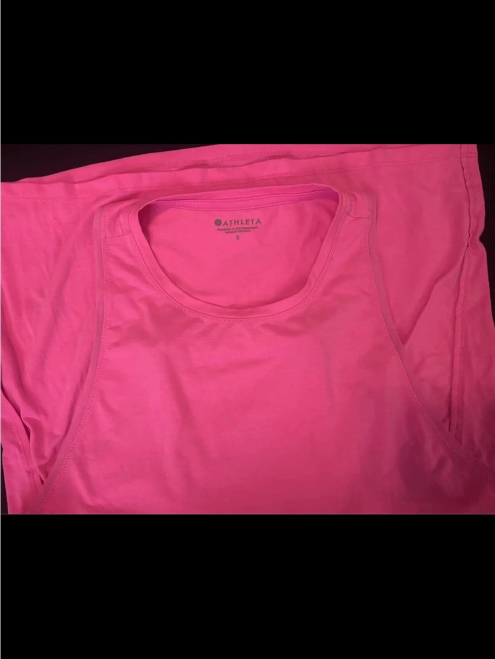Athleta Pink Essence Open Back Muscle Tank Top Size S Side Slit Workout